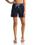 unitop Women's Swimming Shorts Classic Hawaiian Sport Swimwear with Mesh Lining Navy L