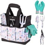 WORKPRO 5PCS Garden Tool Set, Aluminum Heavy Duty Gardening Tool Set with Garden Tool Bag, Outdoor Garden Hand Tools, Ideal Garden Tool Kit Gifts