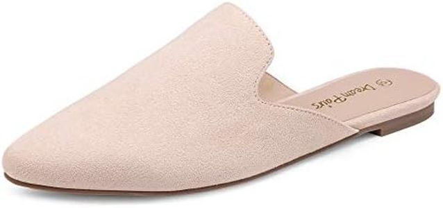 DREAM PAIRS Women's Flat Mules Pointed Toe Backless Loafer Shoes,Size 10,Arricot/Suede,DML211