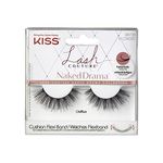 KISS Lash Couture Naked Drama Collection 1 Pair of False Lashes, Chiffon, Full and Fluffy Faux Mink Fake Eyelashes with Cushion Flexi Band includes Lash Glue