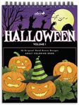 ColorIt Halloween Adult Coloring Book, 50 Original Drawings of Spooky Monsters, Halloween Treats, and Halloween Decorations, Spiral Binding, USA Printed, Lay Flat Hardback Book Cover, Blotter Paper