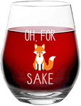 Oh, for F*x Sake - Funny Glass for Him Her Boss Friend Coworker - 15 oz Stemless Wine Glass