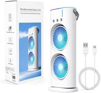 MIKANIX Mini Dual Air Fan Cooler | Mist Spray with 3 Wind Speed Mode | 90° Adjustable Rotation for Room, Kitchen, Home & Office Desk with USB Cable