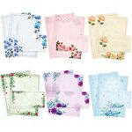 Stationary Paper and Envelopes Set Pack of 48 - Japanese Stationery Set Vintage Floral Letter Writing Paper - 8.5 x 11 Inch