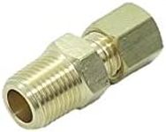 CDQBWKJGFJ 5 Pcs Brass Tube Fitting 1/8" Tube OD Compression x 1/8" NPT Male Pipe Connector