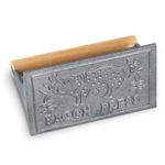 HIC Kitchen Rectangular Bacon Press and Steak Weight, Heavyweight Cast Iron with Wooden Handle, for Grill Panini Burgers Bacon and Sausage