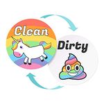 Large Dishwasher Magnet Clean Dirty Sign - Funny Design Magnets - Large, Strong, Cool Magnetic Gadgets for Kitchen Organization and Storage - Strong Double Sided Indicator (Unicorn 3.5 inch)