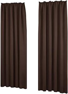 Deconovo Set of 2 Thermal Blackout Curtains, Anti-Cold Insulation, Window Curtain for Bedroom, Kitchen, Living Room, 140 x 138 cm, Chocolate