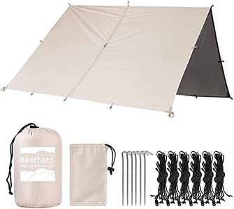 Bearhard 10 x 10 ft/10 x 12 ft Waterproof Rainfly Tarp for Hammock or Tent, Lightweight Multifunctional Camping Shelter for Backpacking, Travel, Outdoor Adventures