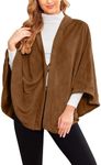 Ekouaer Ladies Lightweight Shawls and Wraps Cardigan Flannel Faux Poncho Library Warm TV Blanket Capes Oversized