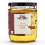 TWO BROTHERS ORGANIC FARMS - A2 Ghee (500 Ml) | Cultured Cow Desi Ghee | Curd-Churned Bilona Ghee | Pure, Natural, And Healthy | Grass-Fed A2 Gir Cow Ghee