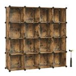 SONGMICS Cube Storage Organizer, 16 Cube Closet Organizers 48.4 x 12.2 x 48.4 Inches, Rustic Brown ULPC442A01