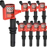 High Performance 8 PACK Straight Boot Ignition Coils 15% More Energy F-150 for Ford Lincoln Mercury V8 V10 4.6l 5.4l 6.8l Compatible with DG511 C1541 FD508-Upgrade (RED)