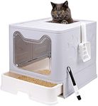 Orchid M TIM Cat Litter Box with Lid (Grey)