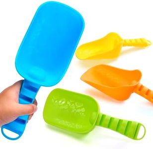 Sloosh Beach Sand Shovels for Kids - 4 Packs Shovels Colorful Scoops Travel Sand Toys for Toddlers Kids Outdoor Digging Play, Heavy Duty Plastic Garden Planting Shovels Spades Sets Sandbox Toys