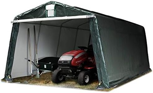 TOOLPORT Garagenzelt Carport 3,3 x 6,2 m Dunkelgrün – Weidezelt & Unterstand – PE-Plane 450 N, extra stabile Stahlrohrkonstruktion, wetterfester Lager- & Fahrzeugschutz