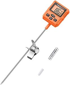 ThermoPro TP511 Digital Candy Thermometer with Pot Clip, Programmable Instant Read Food Meat Thermometer with 8'' Long Probe for Smoker Baking Grilling Candle Liquid Oil Deep Fry Thermometer