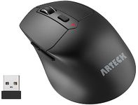 Arteck 2.4G Wireless Mouse with Nano USB Receiver Ergonomic Right Hand Silent Clicking with Backward & Forward for Computer/Desktop/PC/Laptop and Windows 10/8/7 Build in Rechargeable Battery