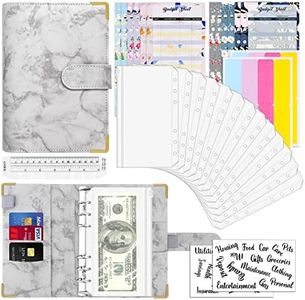 A6 Budget Binder, 40 Pezzi Raccoglitore ad 6 Anelli, Raccoglitore in Pelle PU con 12 Buste Trasparenti Rimovibile per Budget di Contanti Organizzatore di Buste Risparmio di Denaro per Ufficio Scuola
