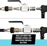 EDOU Direct Ball Valve for High Pressure Washer Hose | 3/8" Male Plug & 3/8" Female Quick-Connect | 4,500 PSI Max Working Pressure | Easily and Quickly Switch Between Wands, Tips, or Hoses.