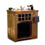 HAUS OF BARS by SpeedX - Model X Wooden Top Gold Lattice Finish with Built in 30L Thermoelectric Fridge (Easily Movable with Wheels at The Bottom)