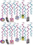 Beistle 53489 I Love The 90's Whirls, 24 Piece, 15"-28", Multicolored