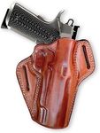 Premium The Ultimate Leather OWB Pancake Holster Fits, All 1911 5'' BBL Colt, Kimber, para, Springfieldd, Sigg, Rugerr, Remington, R/H Draw, Brown Color