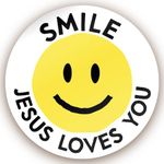 Stone Melon School Reward Stickers 144 Smile Jesus Loves You Stickers 30mm Round Awards Nursery Teachers Parents Children Kids Christian Church