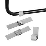 kwmobile Felt Furniture Pad Straps (4 Pack) - Strap On Pads for Cantilever Chairs, Bar Stools, Rocking Chair Leg Rockers - Grey