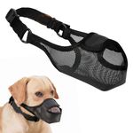 LUCKYPAW Dog Muzzle, Mesh Muzzle for Large Medium Small Dogs with Front Opening Design Dog Muzzle to Prevent Biting Licking Chewing Scavenging Allows Drinking Panting (XS-Snout:6½-7½", Black)