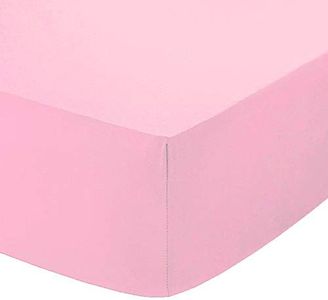 AmigoZone Non Iron Pollycotton Percal Quality Plain Fitted Sheet Or Pillow Cases (Single, Pink)