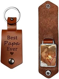 Greatingreat Leather Keychain-Dad Gifts-Best Papa Ever-Daddy Gifts from Daughter Son-Personalized Present for Papa Christmas Father's Day Birthday