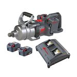 Ingersoll-Rand W9491-K4E-EU 1" 20V Heavy-Duty Impact Spanner, Short Anvil, Set with (4) 5.0Ah Li-Ion Batteries & Dual Charger (UK), Professional Tool