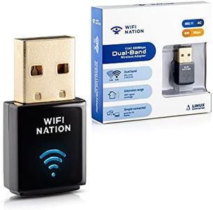 WiFi Nation® WiFI Dongle Mini 802.11ac AC600 USB Wifi adapter, chipset: Realtek RTL8811AU, Dual Band 2.4GHz or 5GHz, Windows, MacOS and Linux supported, product model: WN-H2