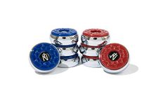 TRUE NORTH Shuffleboard Pucks, 2-1/8'' (53mm), Set of 8 Blue/Red.