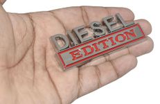 Incognito Diesel Edition Fuel Tank Emblem Sticker for Accurate Fueling (Silver Red)