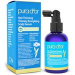 PURA D'OR Hair Thinning Therapy Energizing Scalp Serum Revitalizer (120 ml) Infused with Argan Oil, Biotin & Natural Ingredients, for All Hair Types, Men and Women (Packaging may vary)