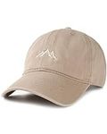 FURTALK Mountain Dad Hat Unstructured Soft Vintage Washed Cotton Outdoor Baseball Cap Khaki