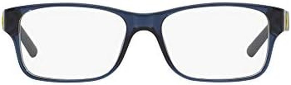 Polo Ralph Lauren Men's PH2117 Rectangular Prescription Eyewear Frames, Shiny Transparent Blue/Demo Lens, 54 mm, Shiny Transparent Blue/Demo Lens, 54 mm