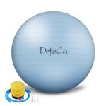 DrfzCa Exercise Ball, Pilates Ball for Pregnancy, Swiss Balance Ball with Pump,Multiple Sizes Stability Ball Chair for Office, Home Gym, Fitness, Workout and Physical Therapy (Blue, 21")