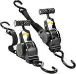 Waqif 1 Pack Retractable Ratchet Straps, 1500lbs Breaking Strength Each, Heavy Duty Retractable Ratchet Tie Down Straps, S Hooks with Safety Clip, for Motorcycle, Boat, Kayak, and Cargo