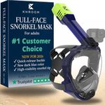 Khroom Snorkel Mask Adult Full Mask | Our Best CO2 Safe Diving Mask Seaview Pro for Snorkelling | Diving Mask Full Face Mask | Full Face Diving Mask (L/XL, Dark Blue)