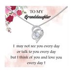 Granddaughter Necklace Gift, Granddaughter Gifts from Grandma Grandpa, Necklace and Present Message Card