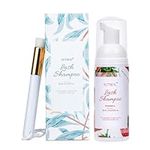 Eyelash Extension Cleanser 60ML Natural Lash Extension Shampoo Strawberry Professional Eyelid Foaming Cleanser Paraben & Sulfate Free Non-lrritating with Salon and Home Care