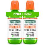 TheraBreath Dentist Formulated Fresh Breath Oral Rinse - Mild Mint Flavor, 16 Ounce (Pack of 2)