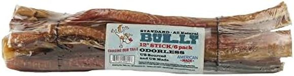 Chasing Our Tails 6117 Standard Odorless Pet Bully Stick (6 Pack), 12"