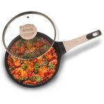 AGARO Imperial Granite Non Stick Frypan with Glass Lid, 3L / 28cm, Cast Aluminium Body, Omlette Egg Pan, Fish Fry Pan, Gas & Induction Compatible, Dark Grey