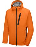 Little Donkey Andy Men's High-performance Waterproof Rain Jacket Ultra Lightweight Rain Shell for Hiking,Golf,Travel, D5.orange【ultra Lightweight】, Small