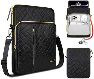 Lacdo Tablet Sleeve Bag for 11 inch iPad Pro M4 / iPad Air M2, 10.9 inch iPad 10 / iPad Air 5 4, 10.2" iPad, 10.5" iPad Pro Air, 11 inch Samsung Galaxy Tab A9+ Tablet Shoulder Bag Carrying Case, Black