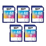 8GB 5-Pack SDHC Class 10 SD Flash Memory Card by Silicon Power